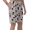 Cute Meow Astronaut Cat Print Men's Shorts-grizzshop