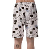 Cute Meow Astronaut Cat Print Men's Shorts-grizzshop