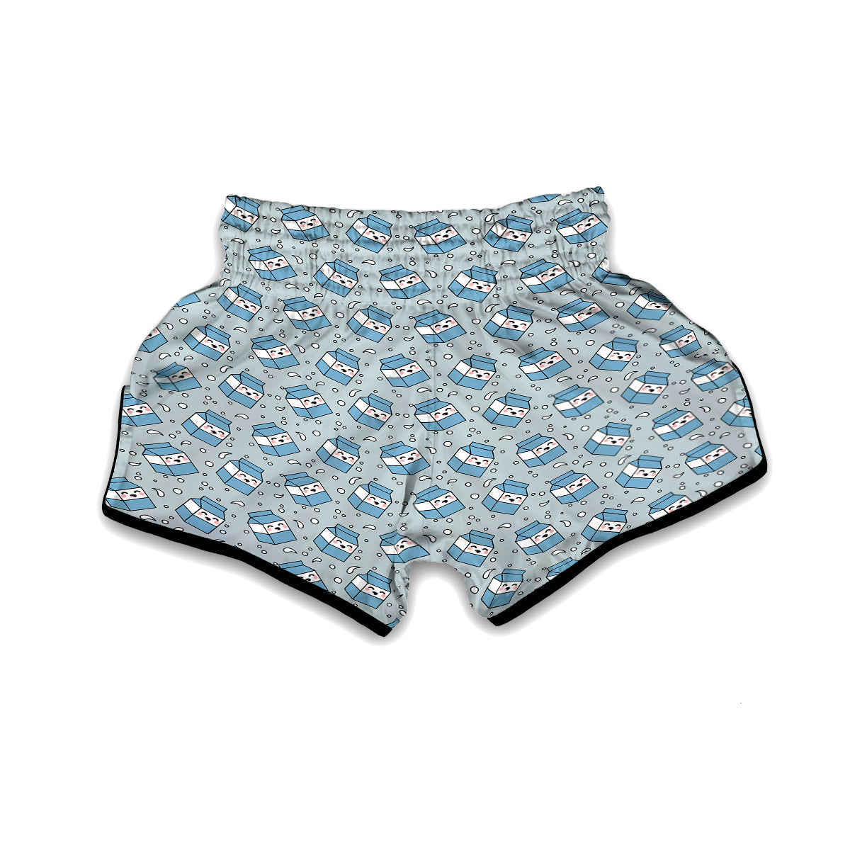 Cute Milk Blue Print Pattern Muay Thai Boxing Shorts-grizzshop