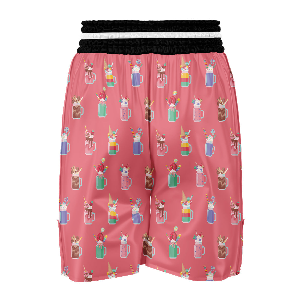 Cute Milkshake Pink Print Pattern Boxing Shorts-grizzshop