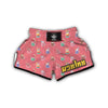 Cute Milkshake Pink Print Pattern Muay Thai Boxing Shorts-grizzshop