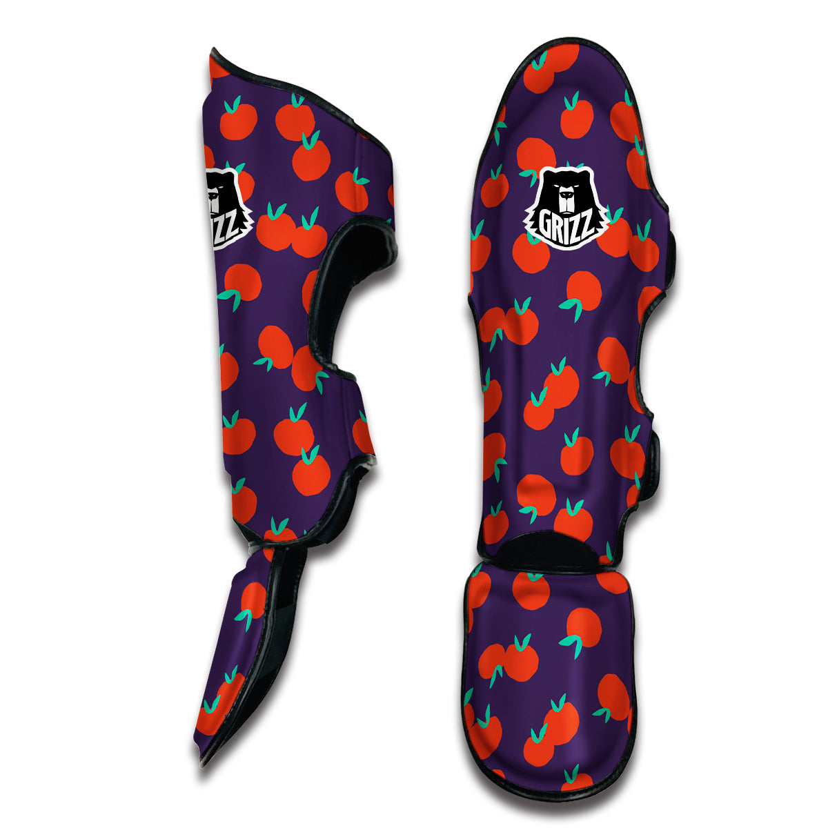 Cute Mini Red Tomato Print Pattern Muay Thai Shin Guards-grizzshop