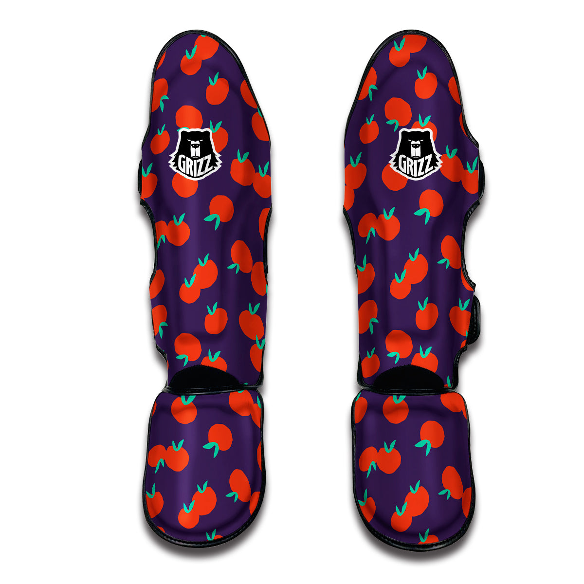 Cute Mini Red Tomato Print Pattern Muay Thai Shin Guards-grizzshop