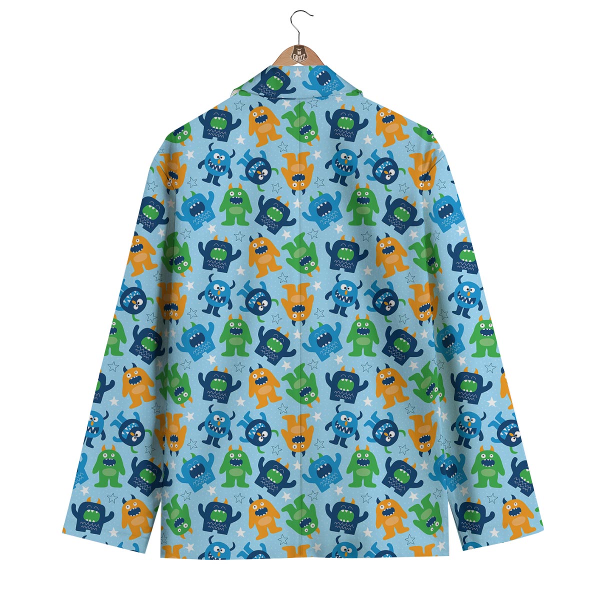 Cute Monster Print Pattern Men's Blazer-grizzshop