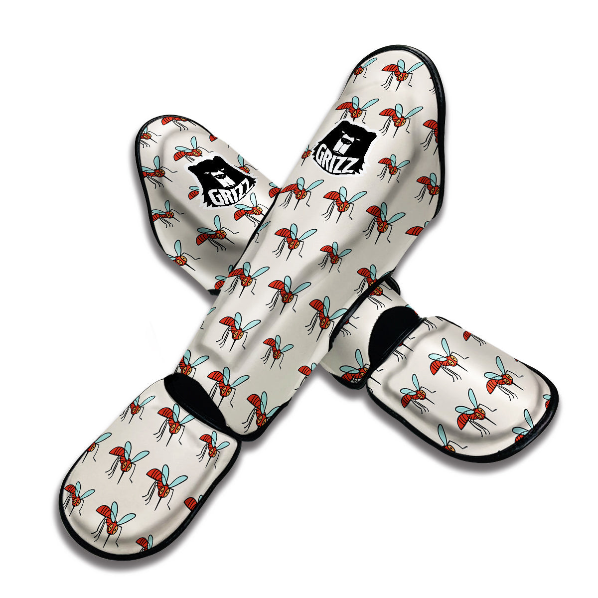 Cute Mosquito Print Pattern Muay Thai Shin Guards-grizzshop