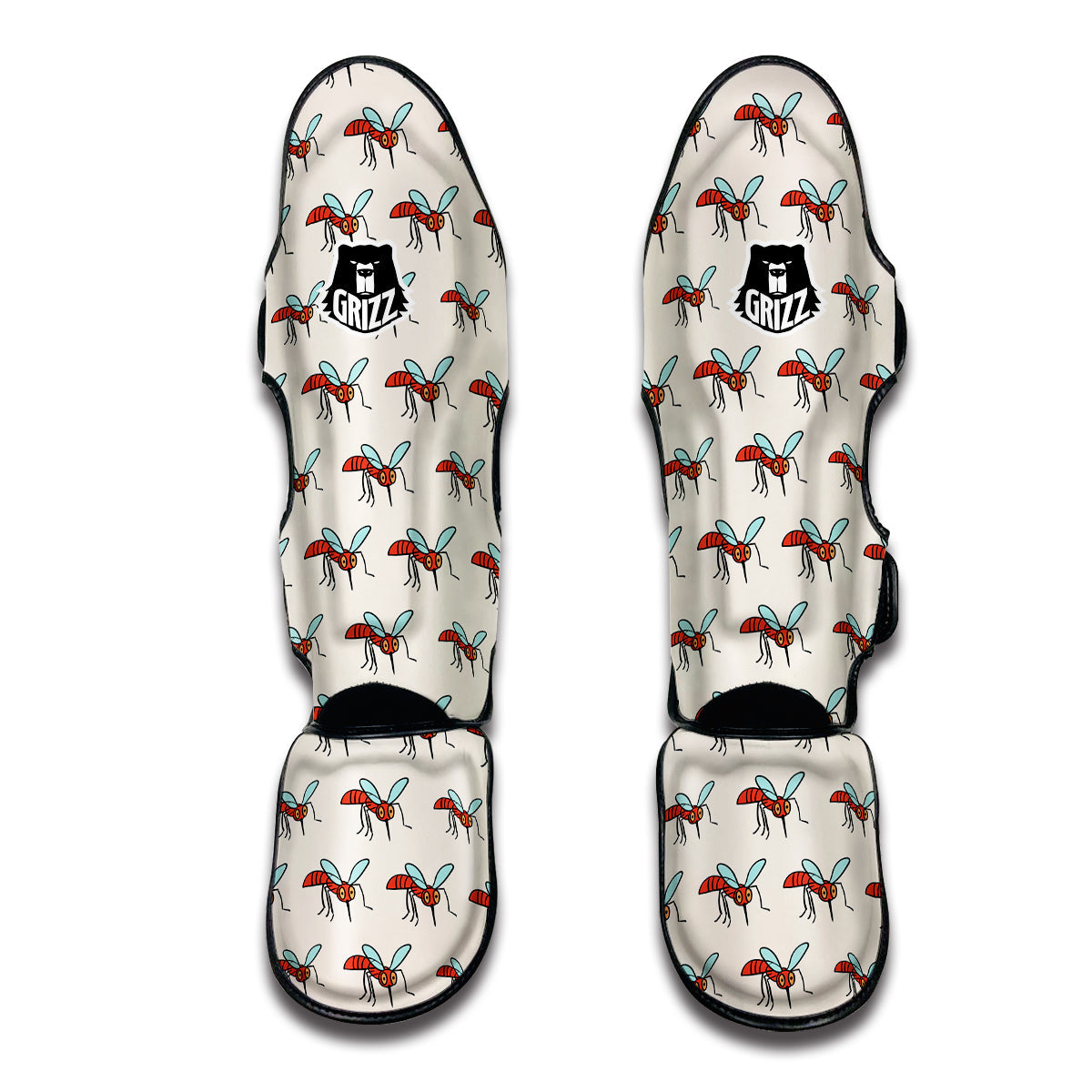 Cute Mosquito Print Pattern Muay Thai Shin Guards-grizzshop