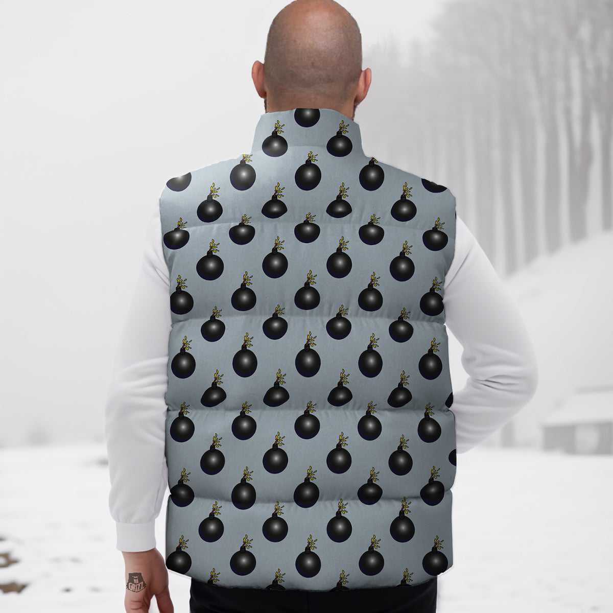 Cute Narwhal Pattern Print Down Vest-grizzshop