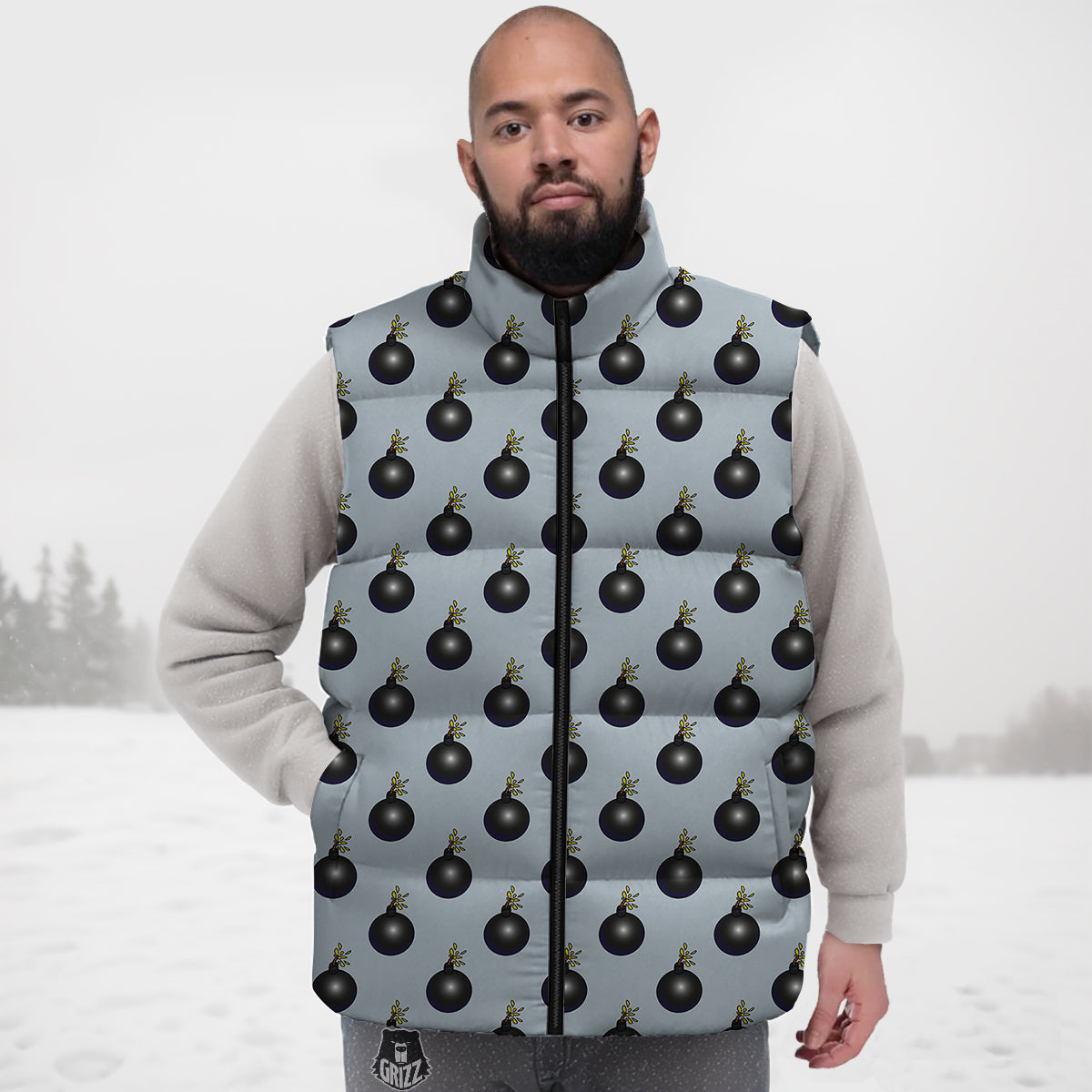 Cute Narwhal Pattern Print Down Vest-grizzshop