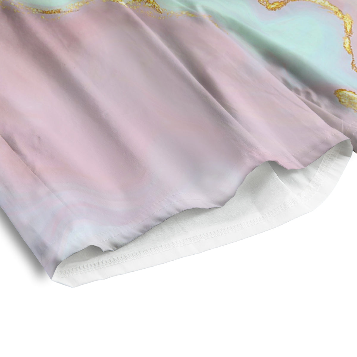 Cute Pastel Gold Marble Print Men's Athletic Shorts