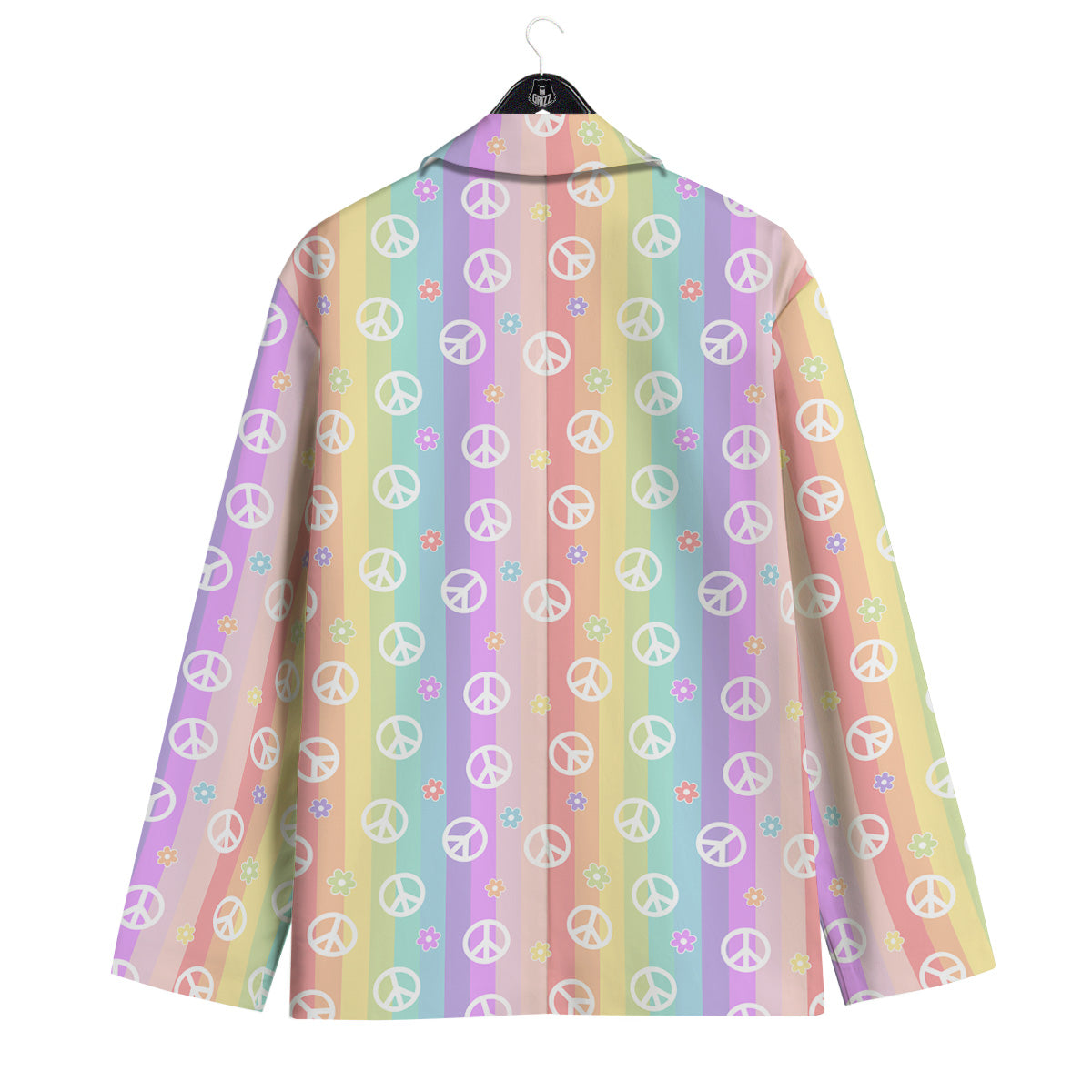 Cute Peace Symbol And Daisy Print Pattern Men's Sport Coat-grizzshop