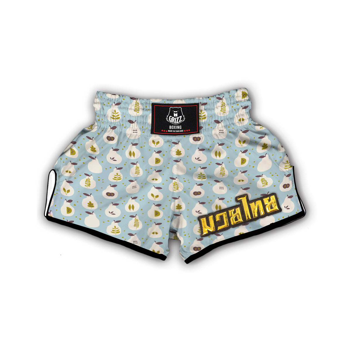 Cute Pear Print Pattern Muay Thai Boxing Shorts-grizzshop