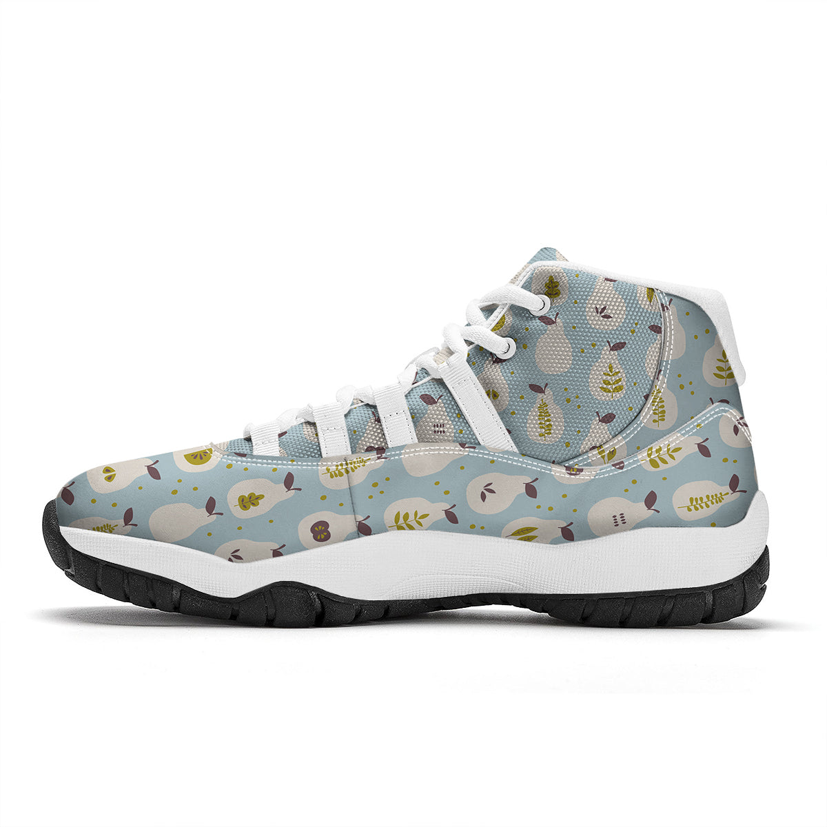 Cute Pear Print Pattern White Bball Shoes-grizzshop