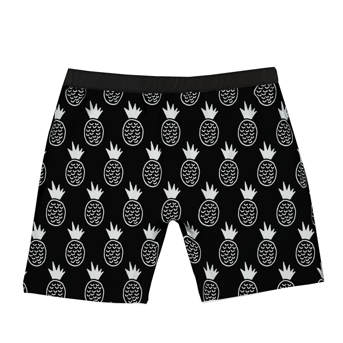 Cute Pineapple Black Print Pattern Boxer Briefs-grizzshop