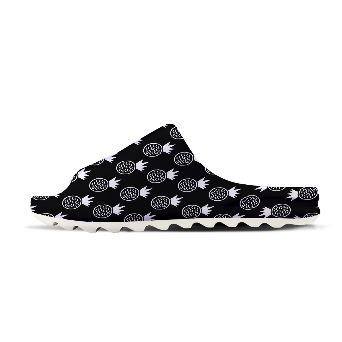 Cute Pineapple Black Print Pattern Sandals-grizzshop