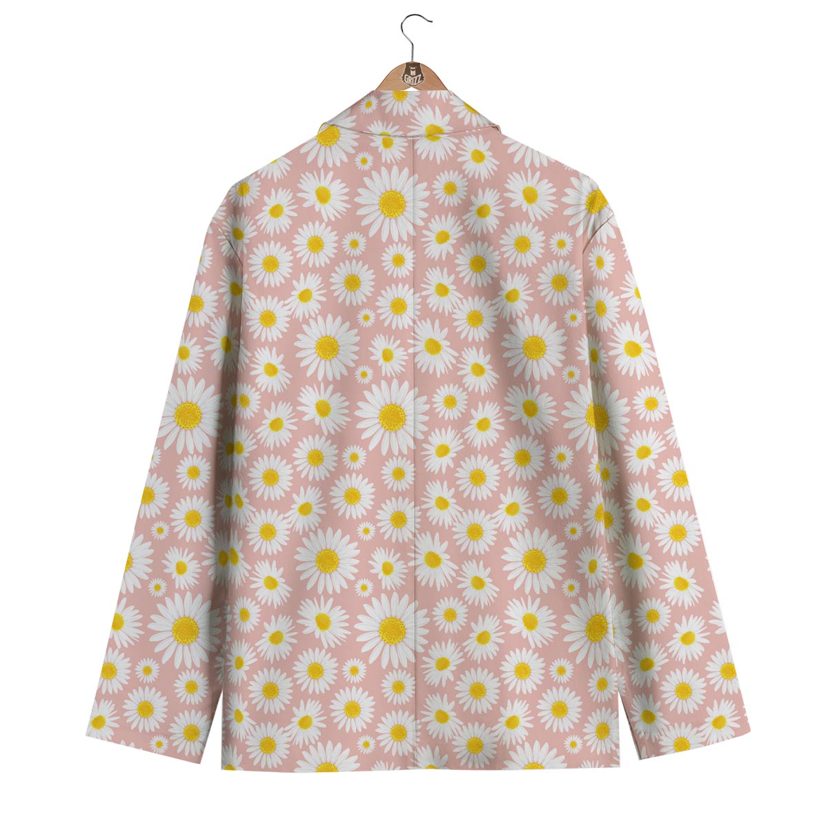 Cute Pink Daisy Pattern Print Men's Blazer-grizzshop