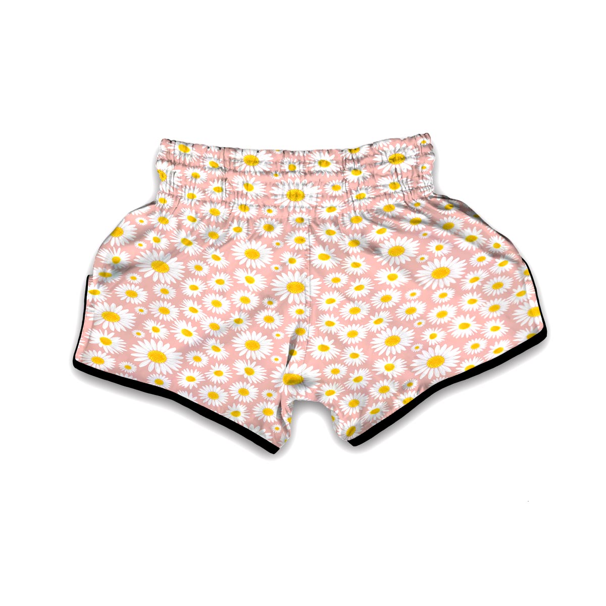Cute Pink Daisy Pattern Print Muay Thai Boxing Shorts-grizzshop