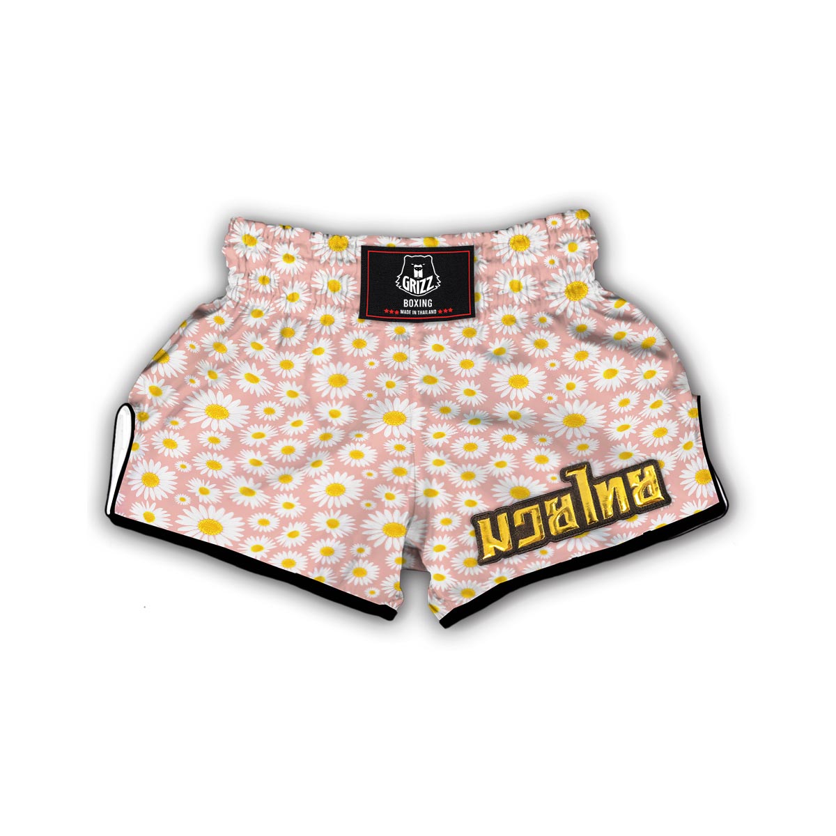 Cute Pink Daisy Pattern Print Muay Thai Boxing Shorts-grizzshop