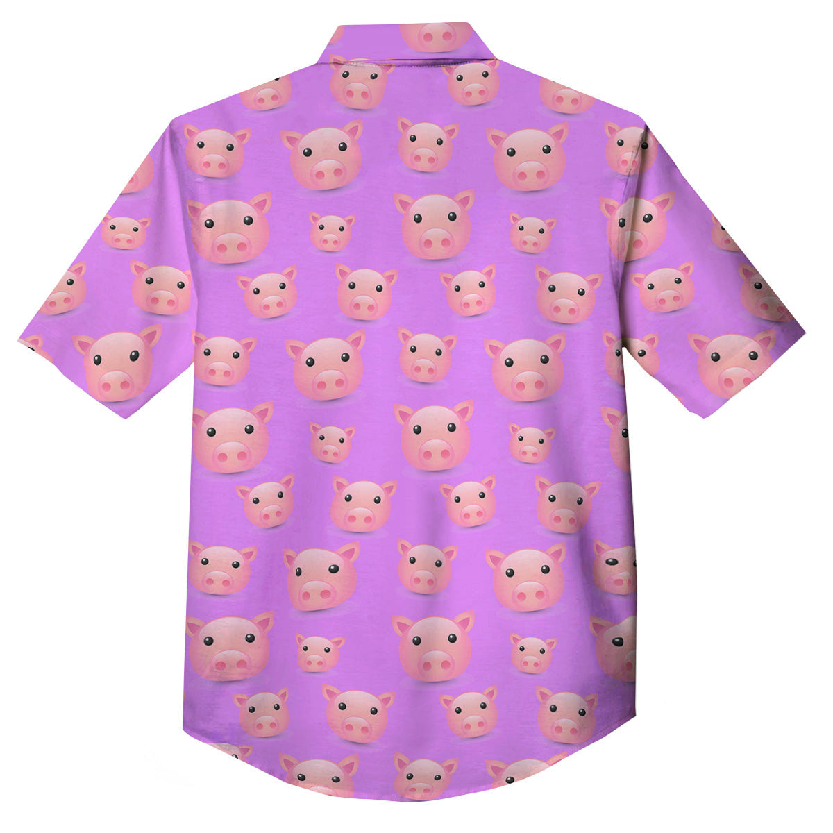 Cute Pink Pig Face Emoji Print Pattern Button Up Shirt-grizzshop