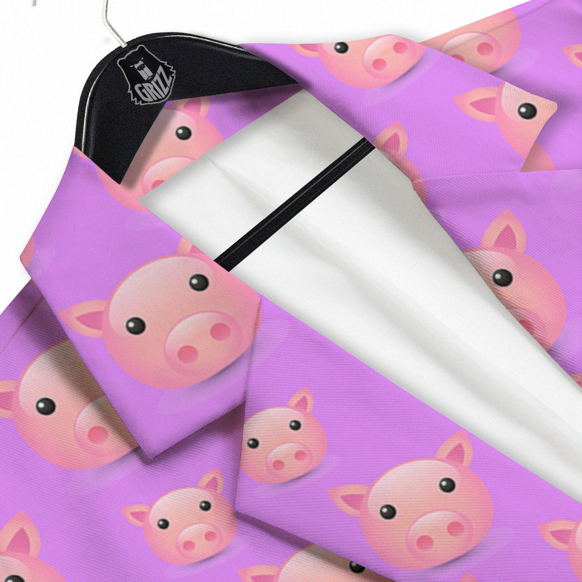 Cute Pink Pig Face Emoji Print Pattern Men's Sport Coat-grizzshop