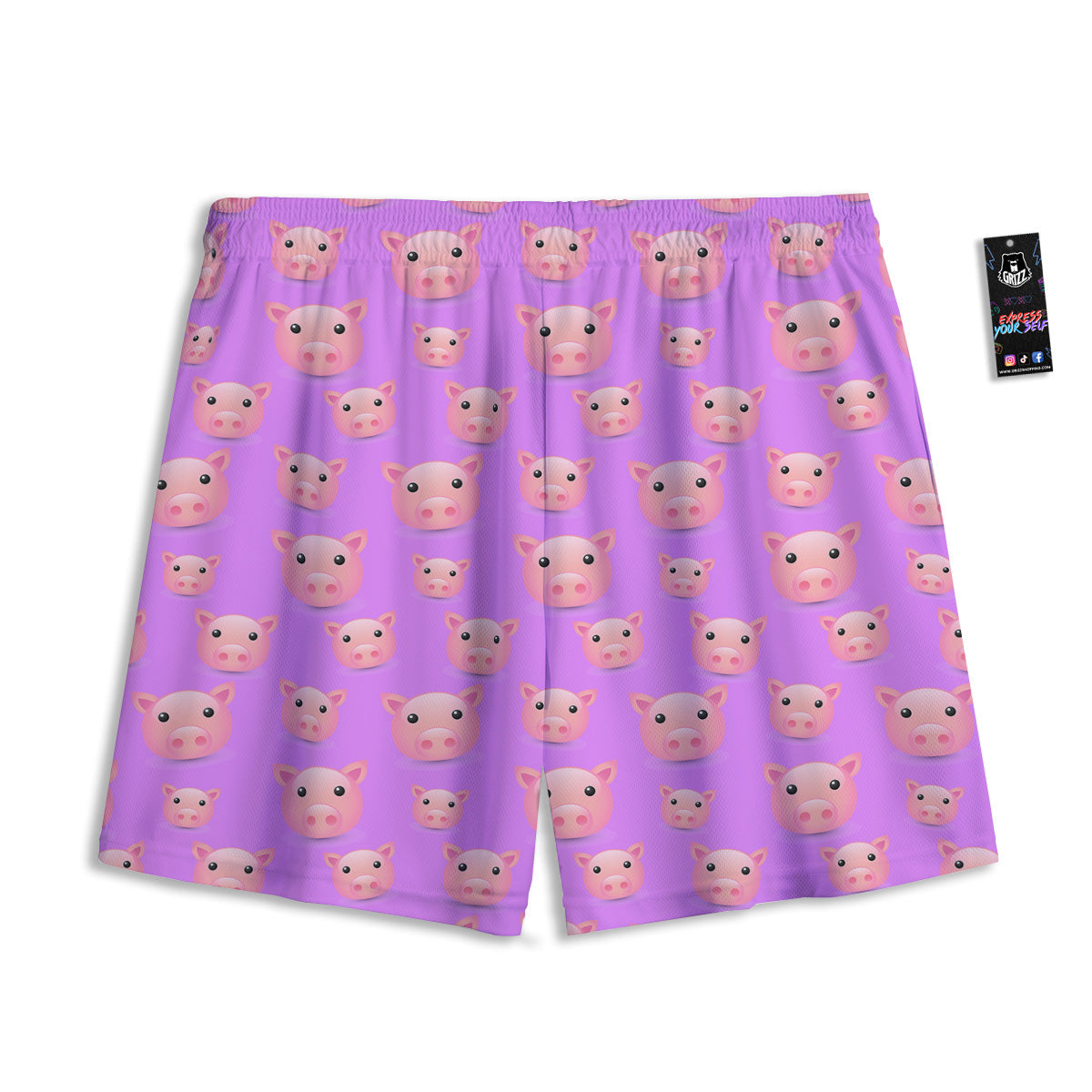 Glasses Of Wine And Bottles Print Pattern Mesh Shorts