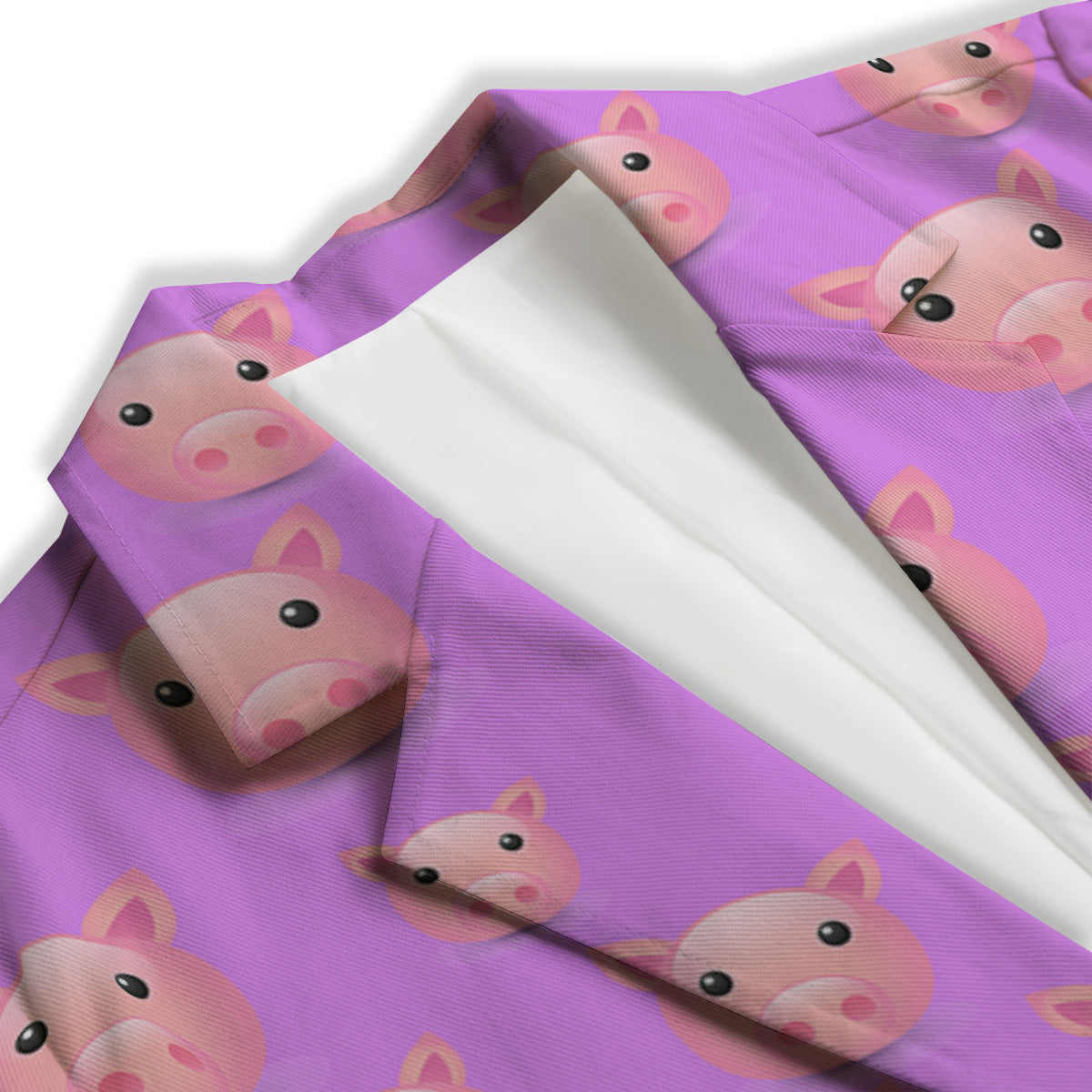 Cute Pink Pig Face Emoji Print Pattern Women's Blazer-grizzshop