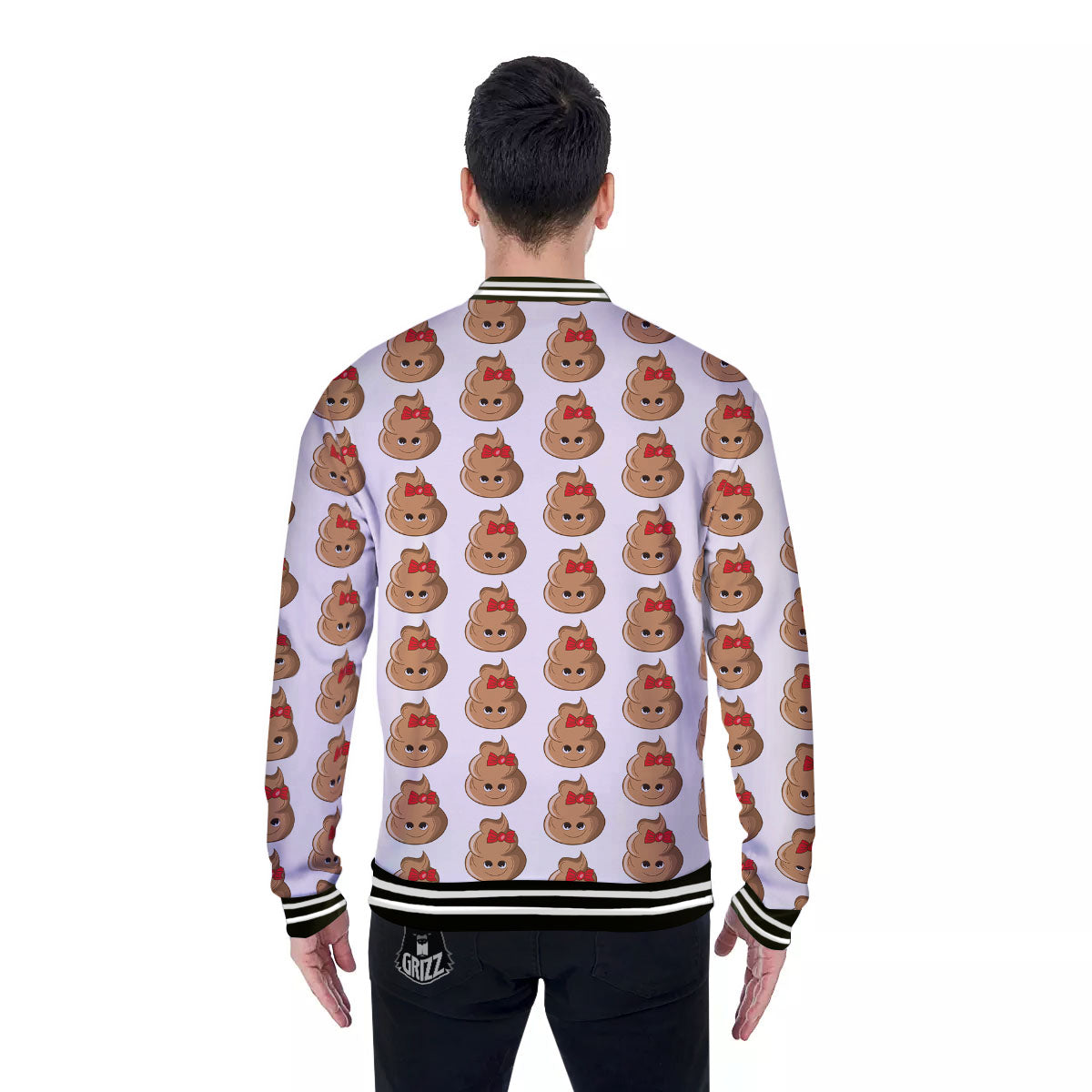 Cute Poop Print Pattern Baseball Jacket-grizzshop