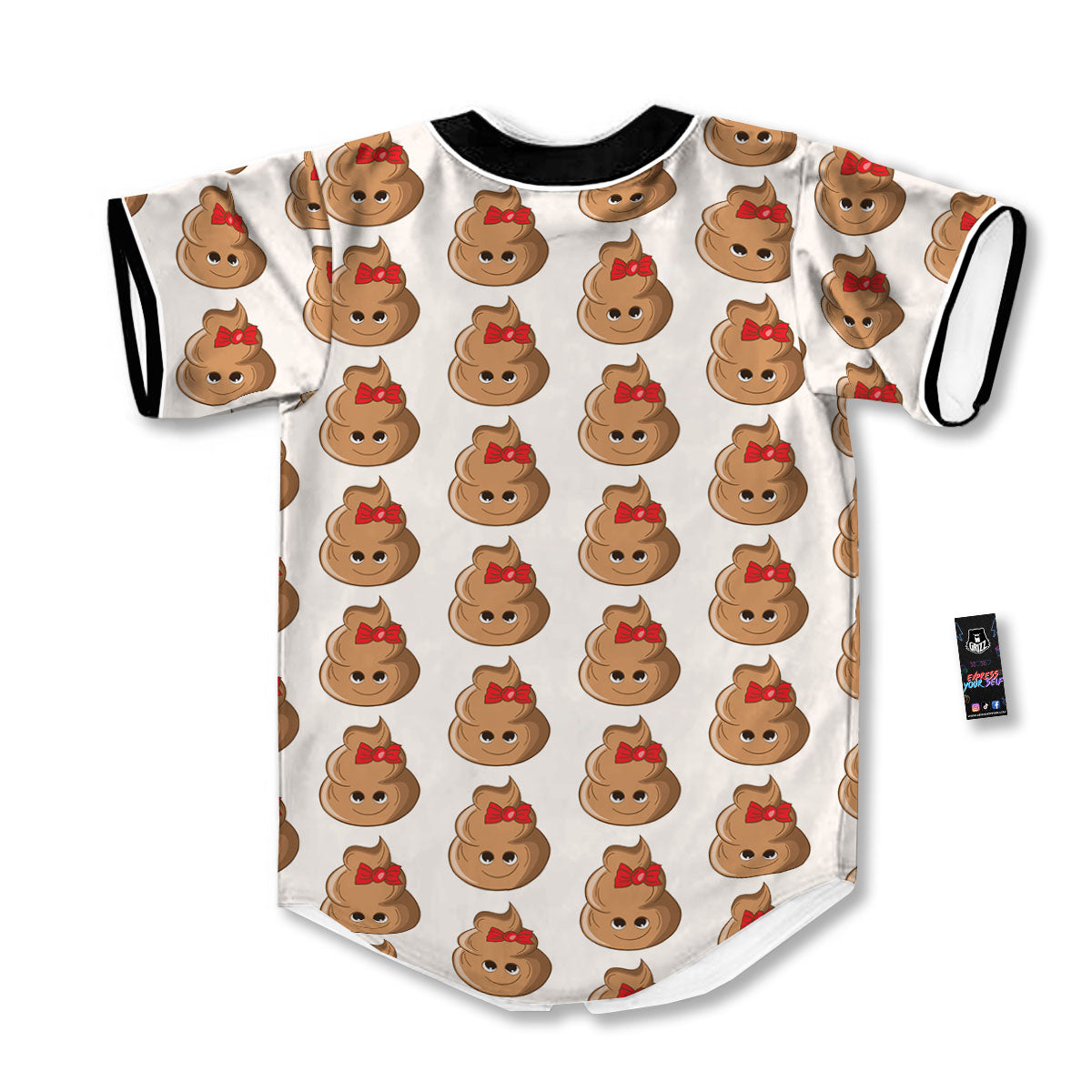 Cute Poop Print Pattern Baseball Jersey-grizzshop