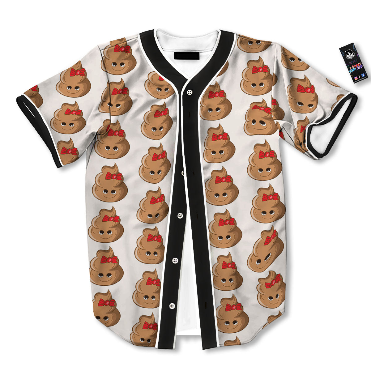 Cute Poop Print Pattern Baseball Jersey-grizzshop
