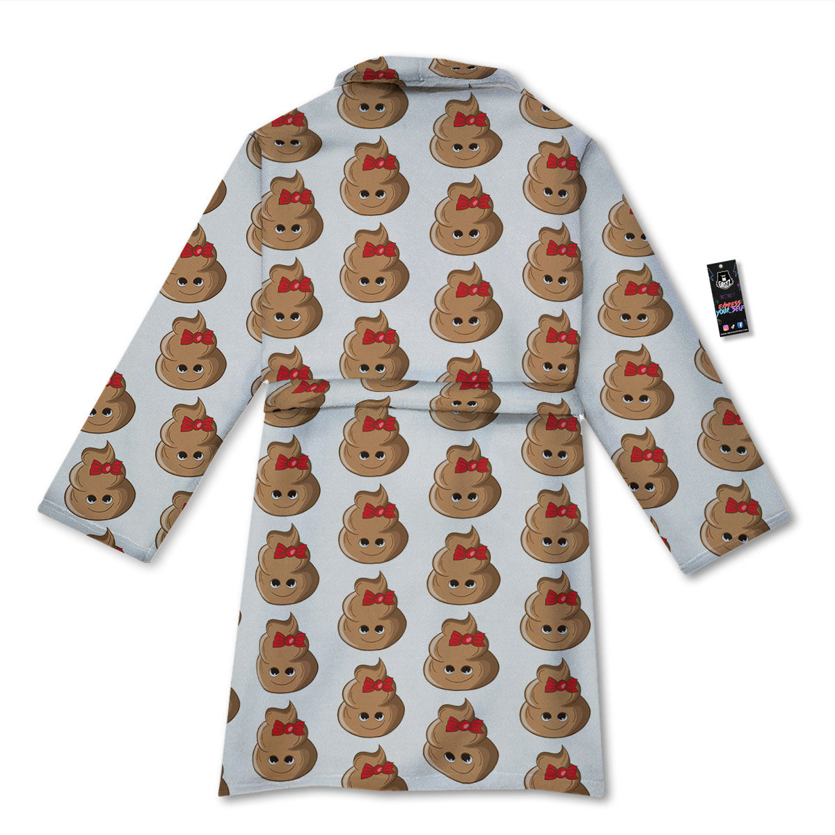 Cute Poop Print Pattern Bathrobe-grizzshop