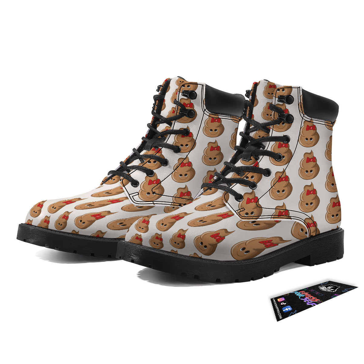 Cute Poop Print Pattern Boots-grizzshop