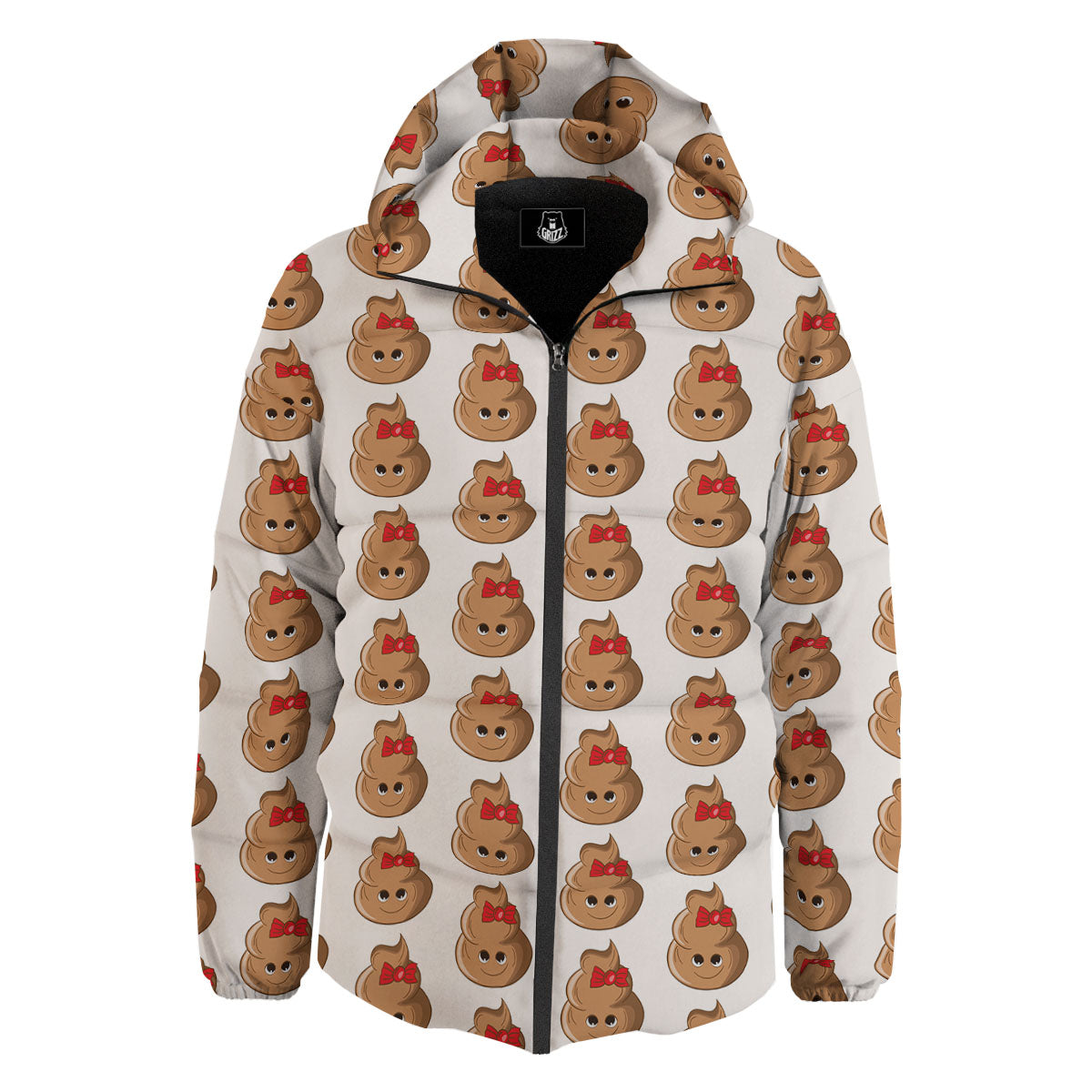Cute Poop Print Pattern Down Jacket-grizzshop