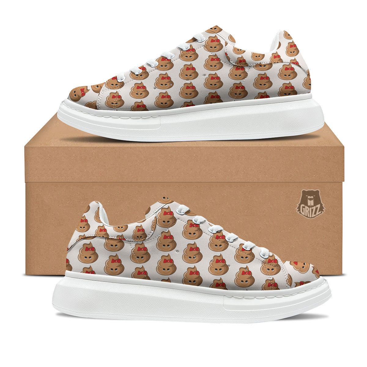 Cute Poop Print Pattern Platform Shoes-grizzshop