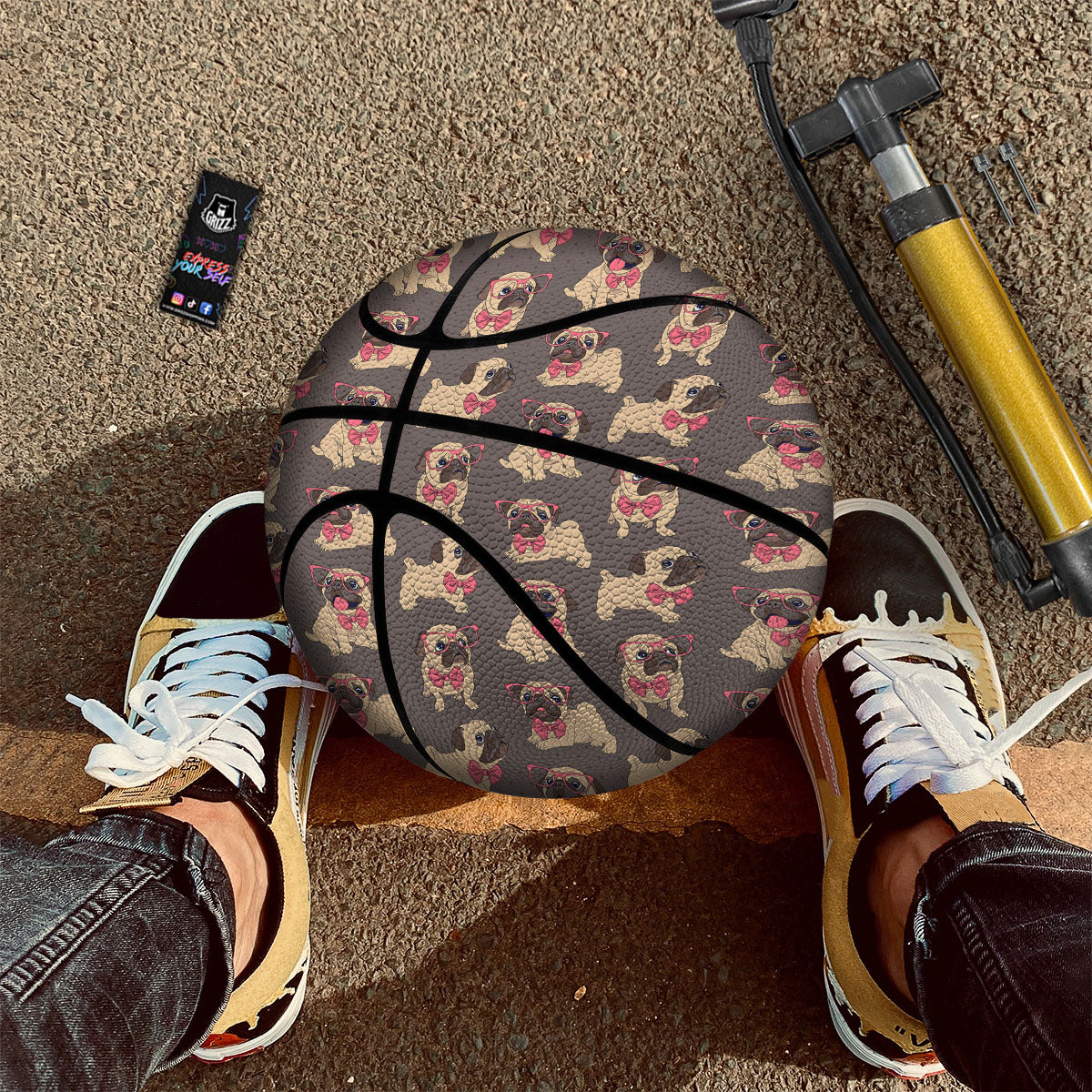 Cute Pug Print Pattern Basketball-grizzshop