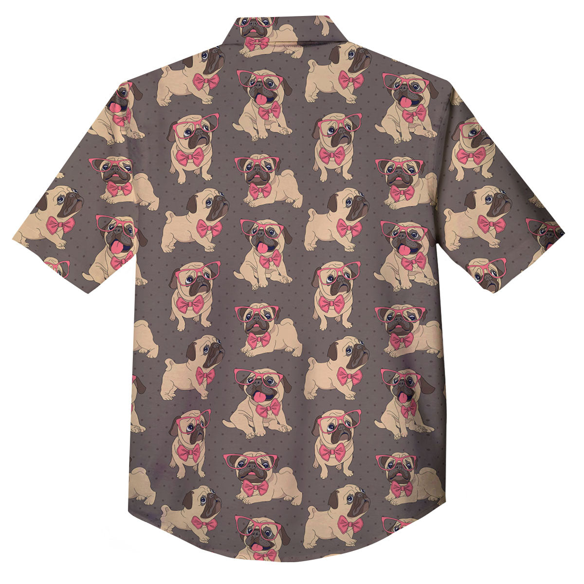Cute Pug Print Pattern Button Up Shirt-grizzshop