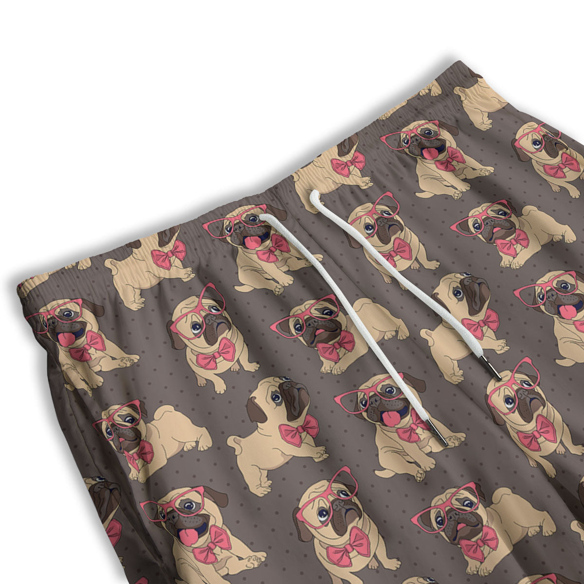 Cute Pug Print Pattern Men's Athletic Shorts