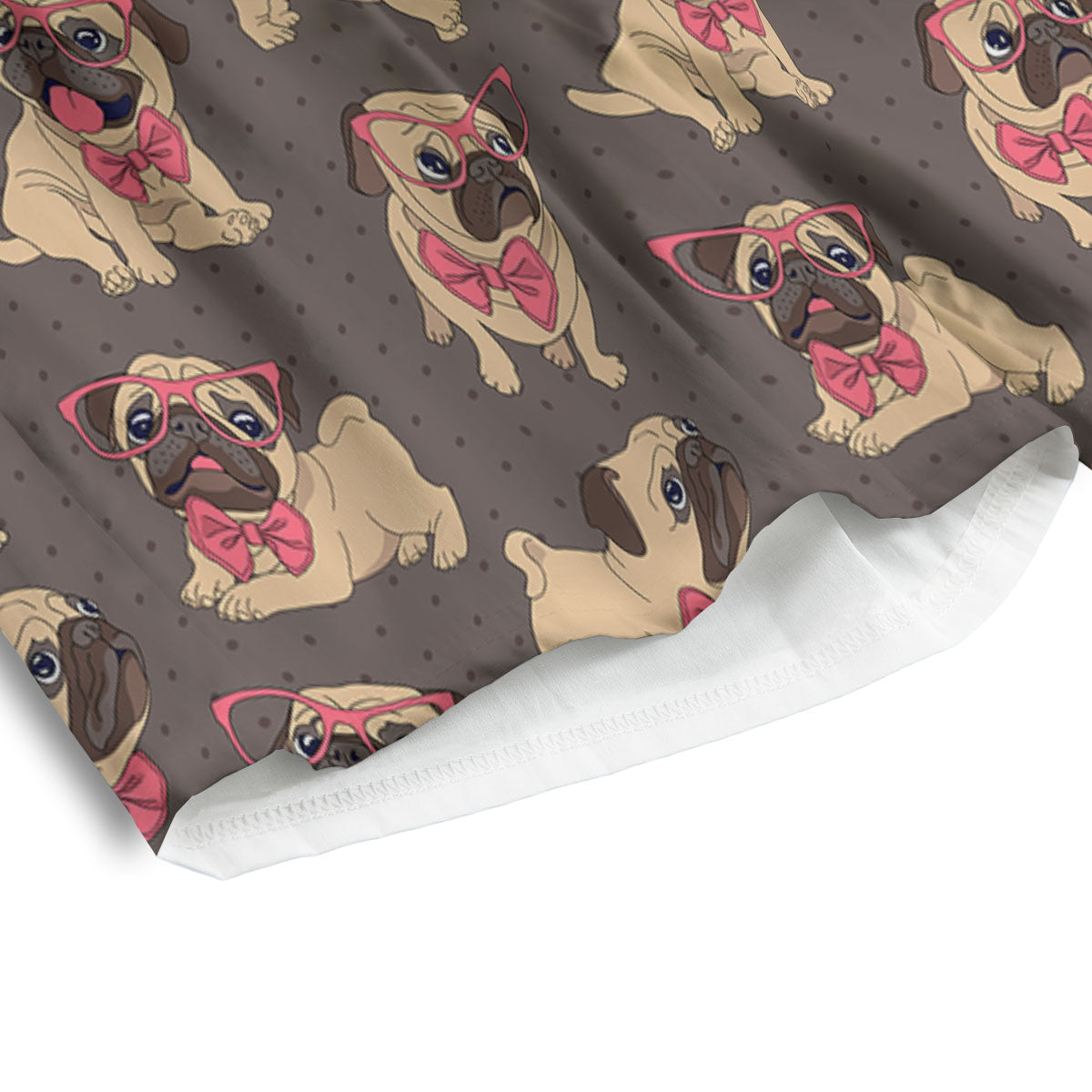 Cute Pug Print Pattern Men's Athletic Shorts