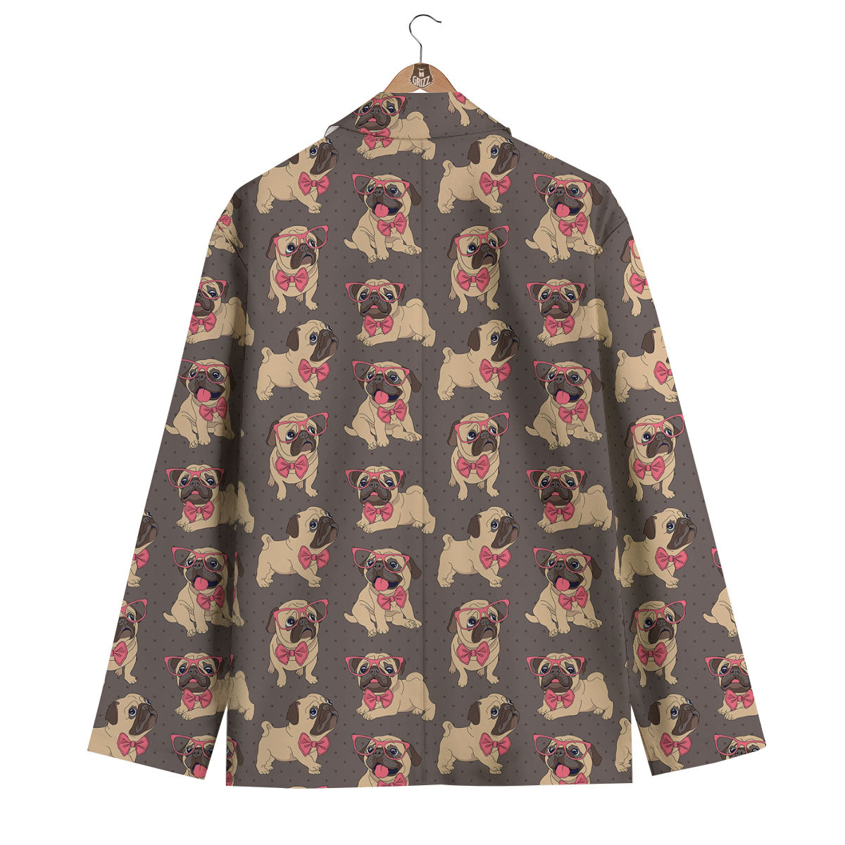 Cute Pug Print Pattern Men's Blazer-grizzshop