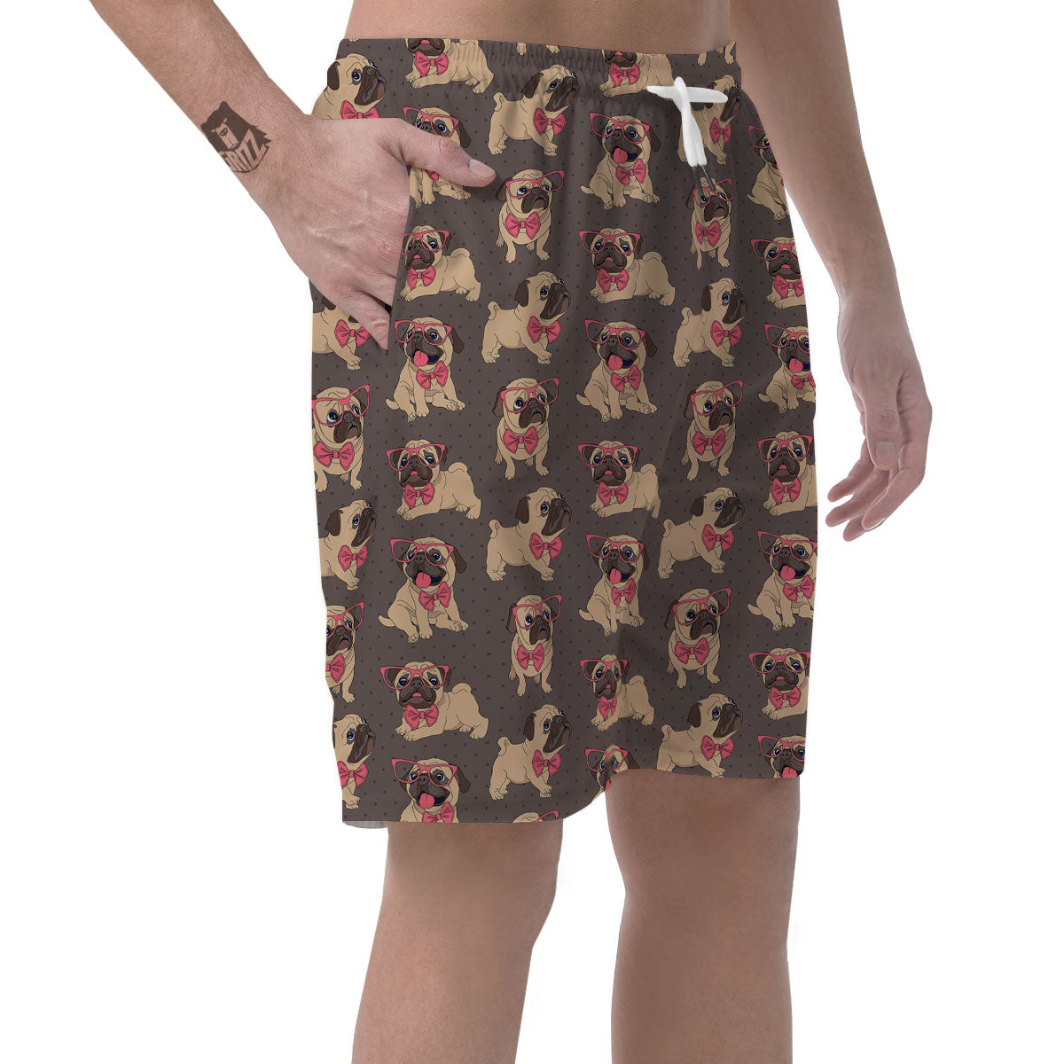Cute Pug Print Pattern Men's Shorts-grizzshop