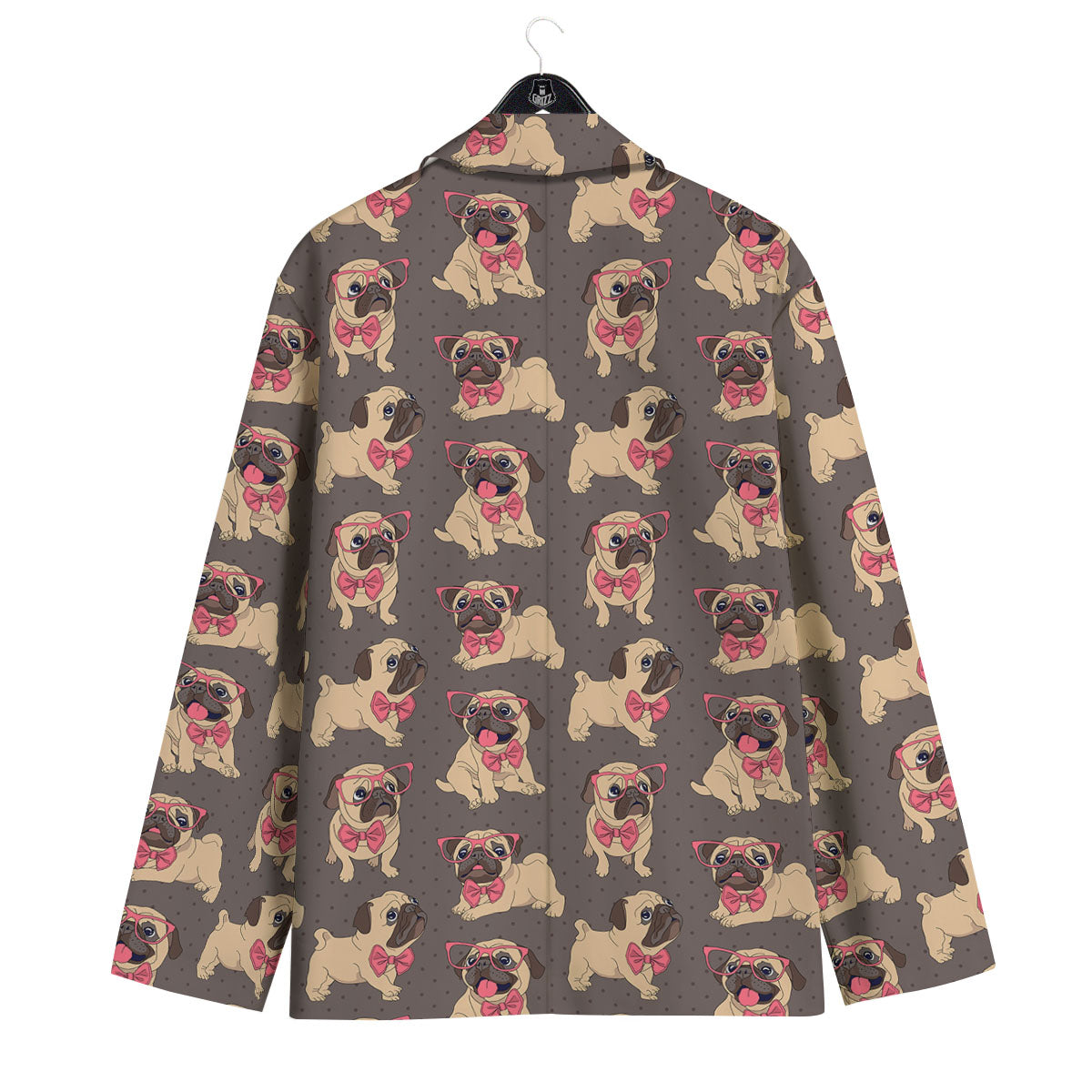 Cute Pug Print Pattern Men's Sport Coat-grizzshop