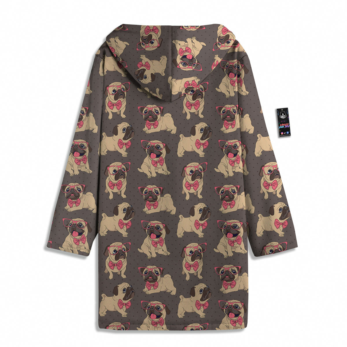 Cute Pug Print Pattern Men's Windbreaker Jacket-grizzshop
