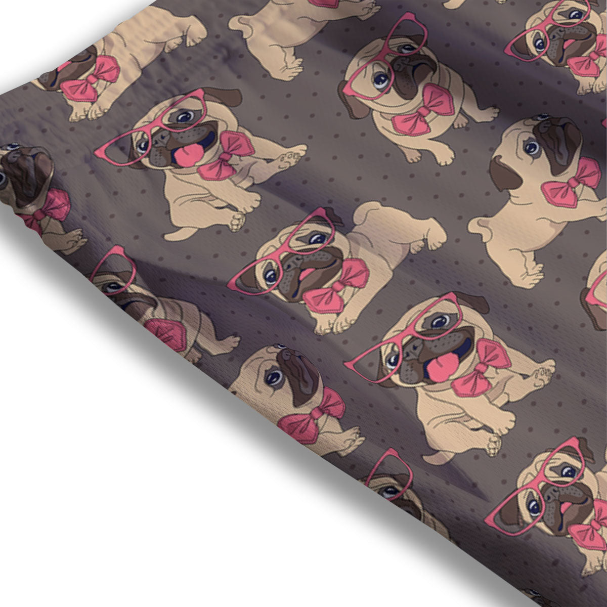Cute Pug Print Pattern Mesh Shorts
