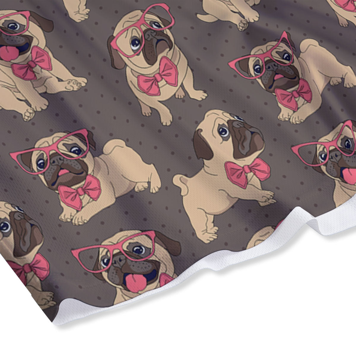 Cute Pug Print Pattern Mesh Shorts