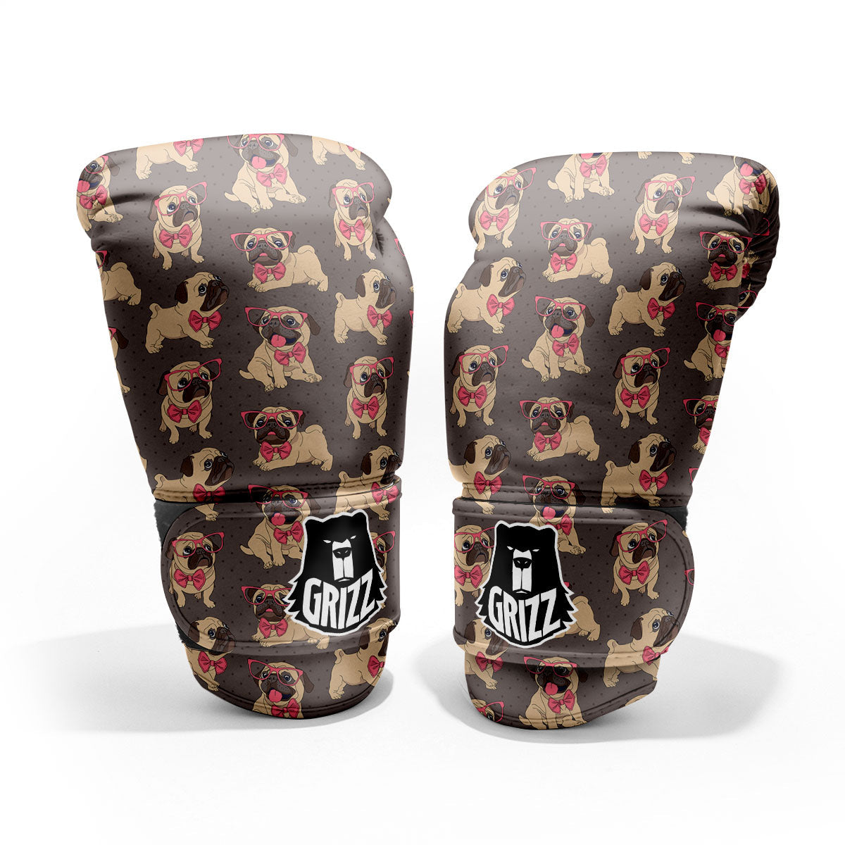 Cute Pug Print Pattern Pro Boxing Glove