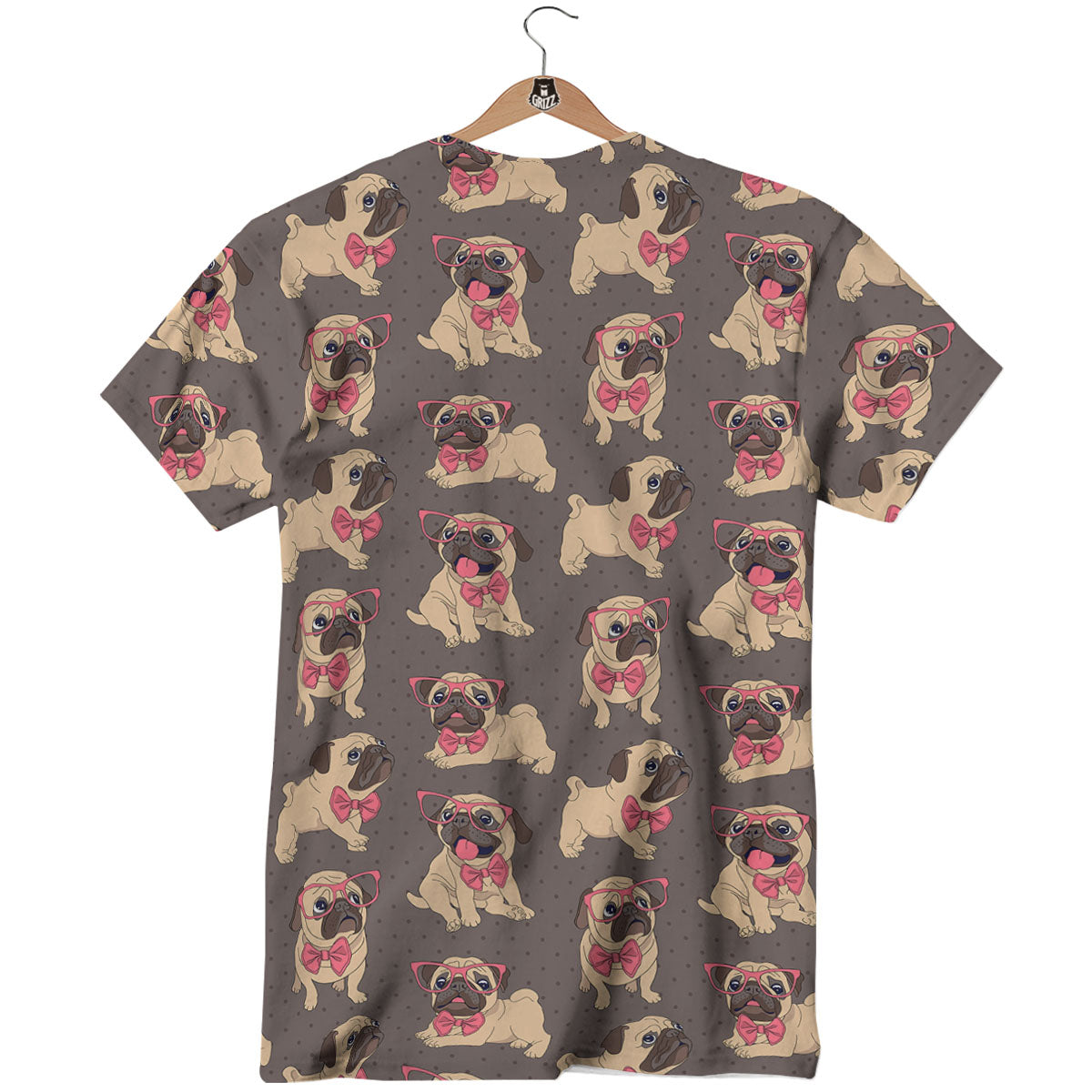 Cute Pug Print Pattern T-Shirt-grizzshop