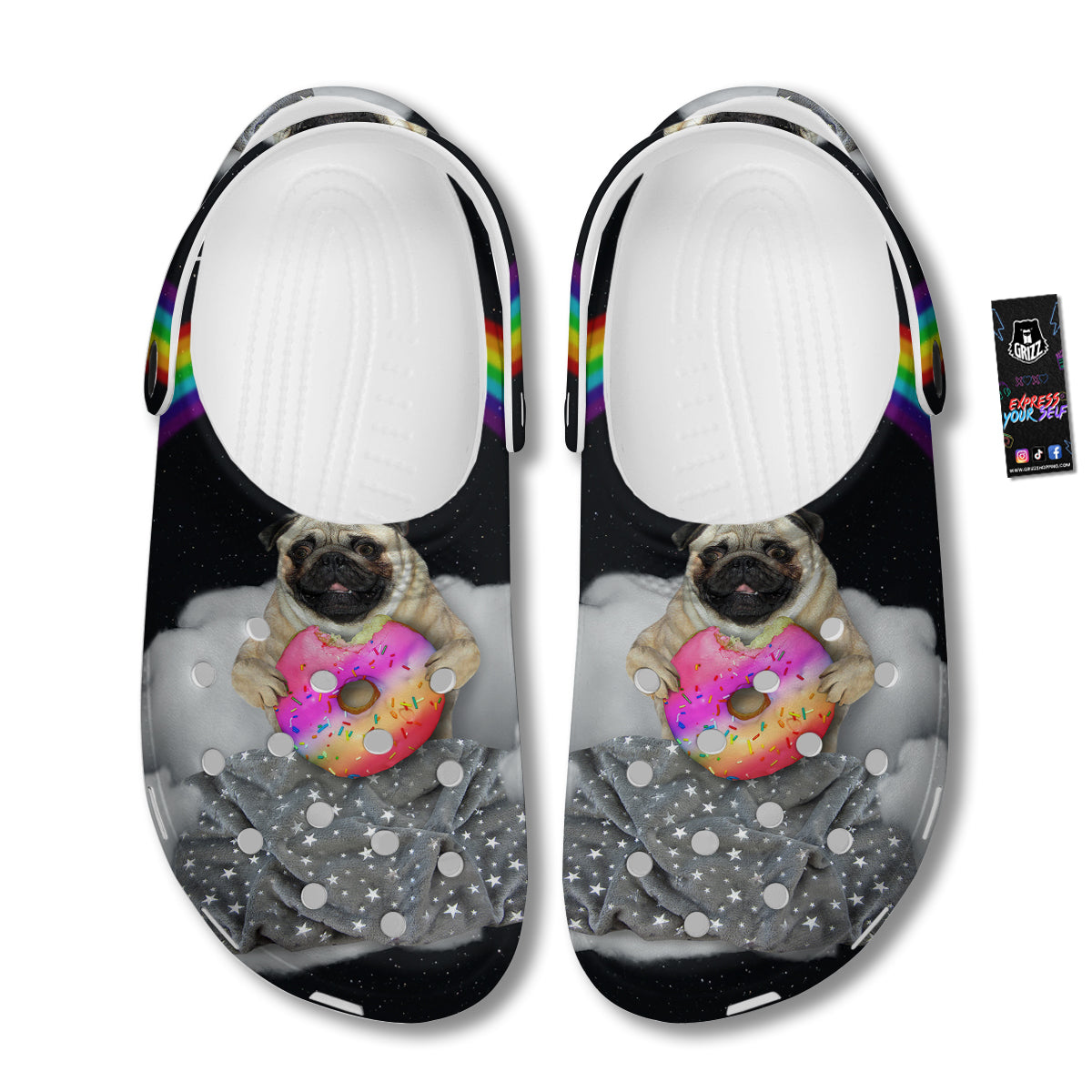 Cute Pug Unicorn Print Clog-grizzshop