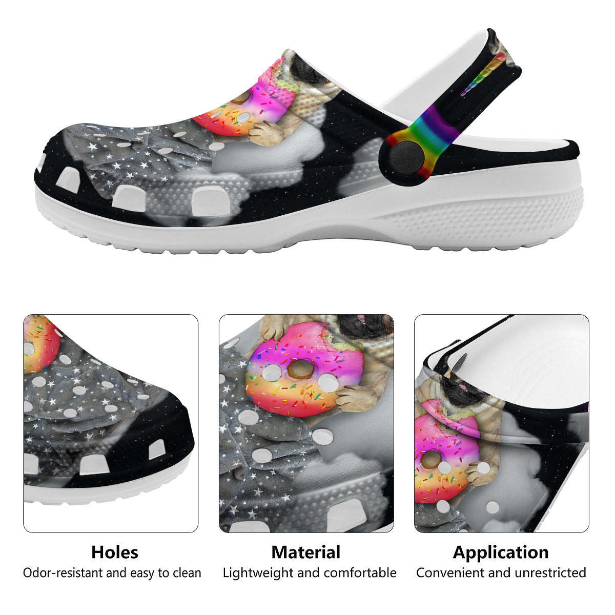 Cute Pug Unicorn Print Clog-grizzshop