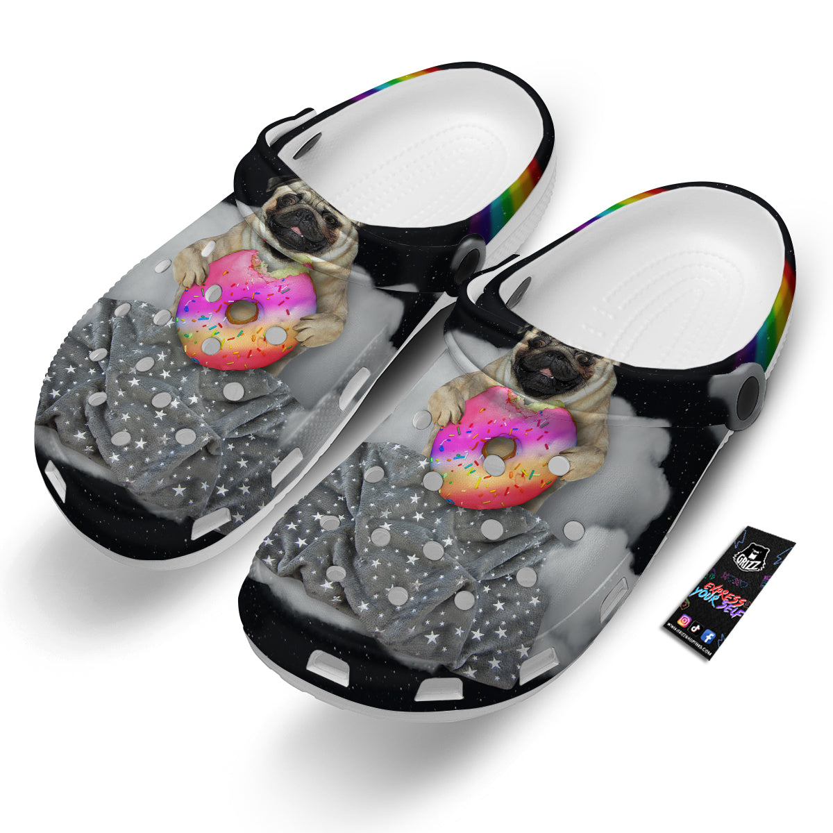 Cute Pug Unicorn Print Clog-grizzshop