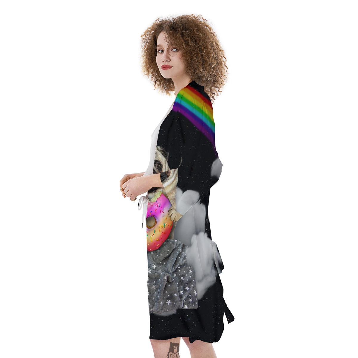 Cute Pug Unicorn Print Kimono-grizzshop
