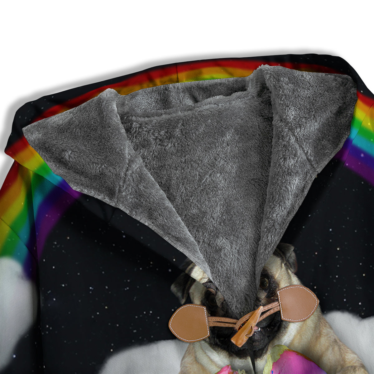 Cute Pug Unicorn Print Men's Windbreaker Jacket-grizzshop