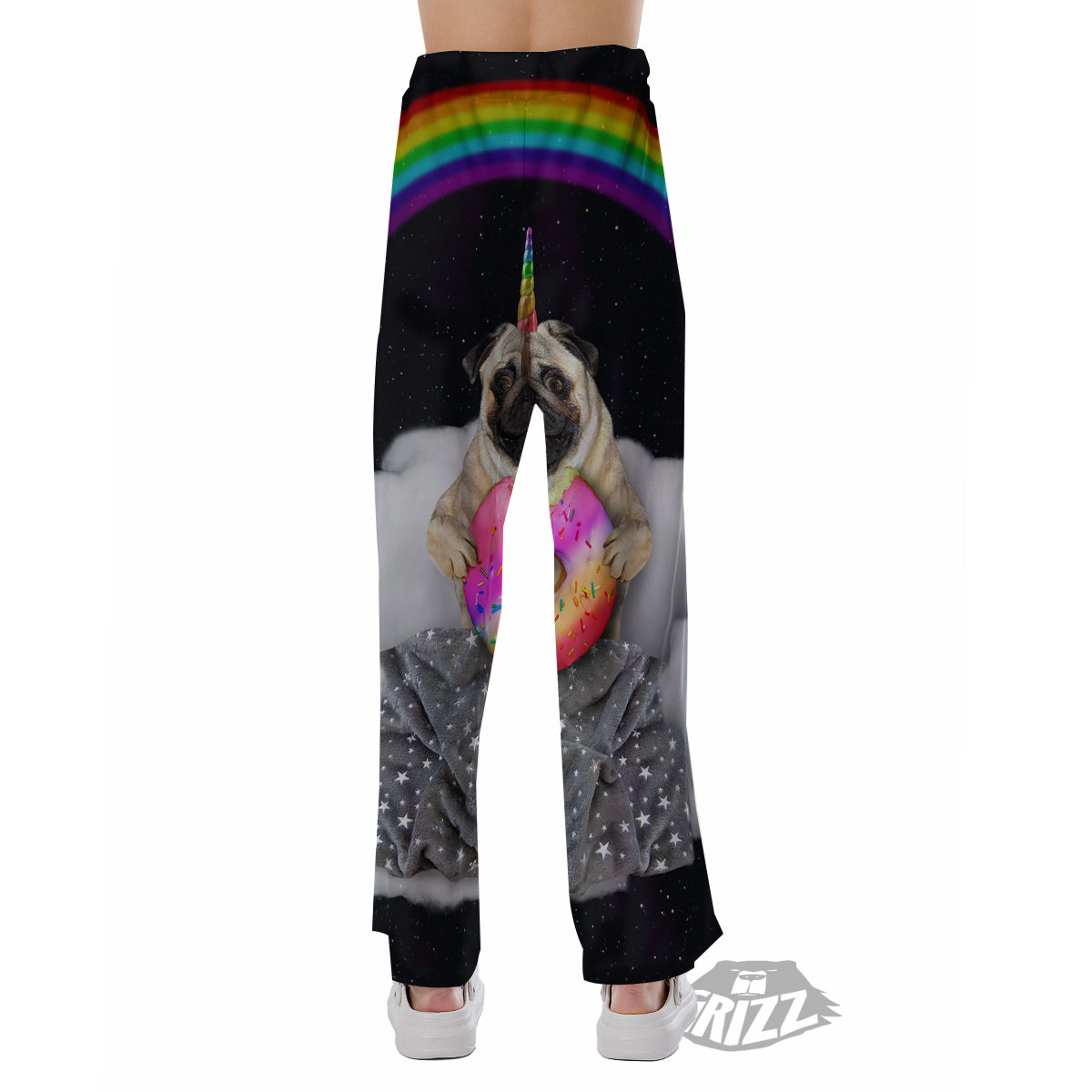 Cute Pug Unicorn Print Pajama Pants-grizzshop